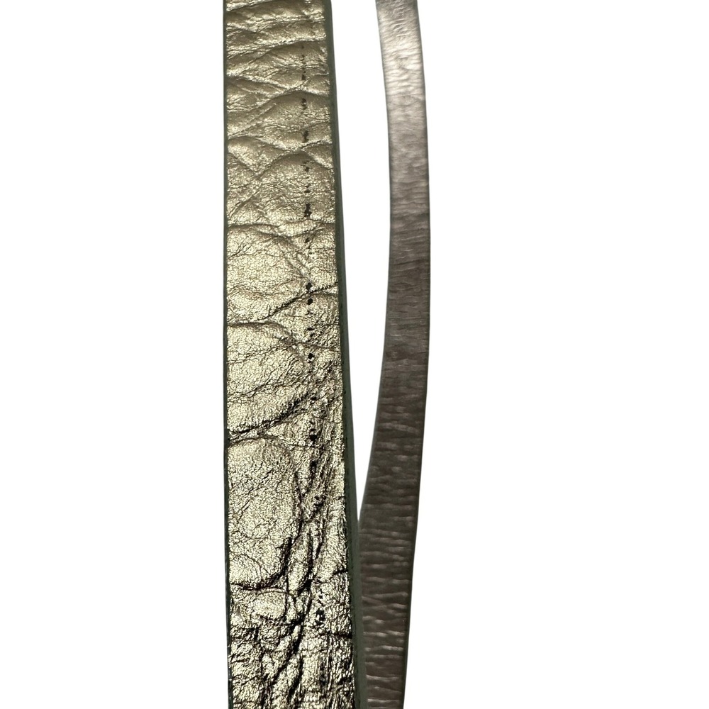 Michael Kors NWOT Gunmetal Skinny Belt Leather 553302 Women XL Flawed see photos - Picture 9 of 10